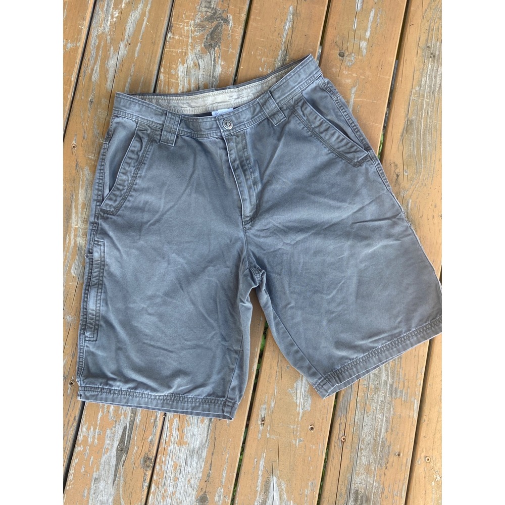 Columbia Mens Green Omni-Shield 100% Cotton Canvas Cargo Utility Shorts 32